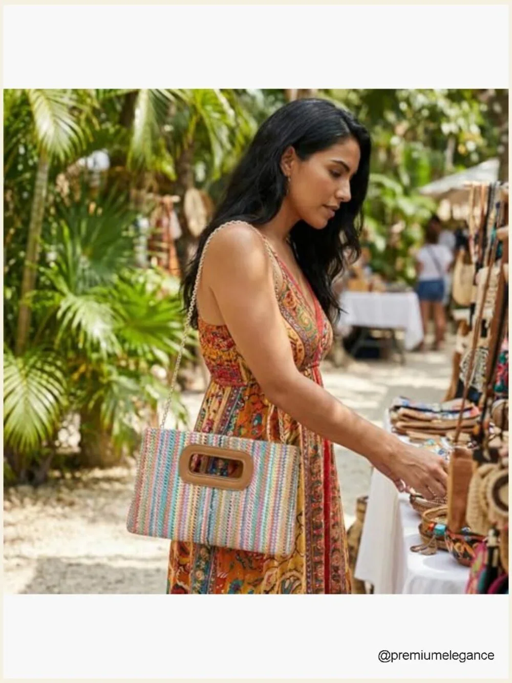 Straw Clutch Purse with Top Handle Beach Vacation Evening Bag Crossbody Clutch